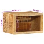 vidaXL Cabinet de chevet mural 40x30x25 cm Bois massif Manguier brut