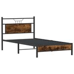 vidaXL Cadre de lit sans matelas chêne fumé 107x203 cm bois ingénierie