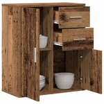 vidaXL Buffet avec tiroir Vieux bois 60 x 31 x 70 cm Bois d'ingénierie