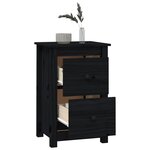 vidaXL Table de chevet Noir 40x35x61 5 cm Bois de pin massif