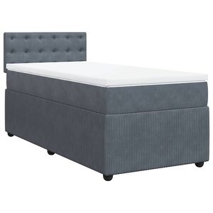 vidaXL Sommier à lattes de lit avec matelas Gris foncé 100x200 cm