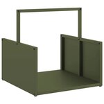 vidaXL Portant de bois chauffage vert olive 40x40x40 cm
