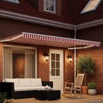 vidaXL Store rétractable manuel avec LEDs Rouge et Blanc 4 5 × 3 m