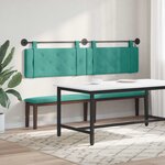 vidaXL Tête de lit suspendue Avec lumière LED Turquoise Velours