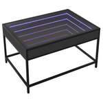 vidaXL Table basse avec LED infini noir 70x50x41 cm