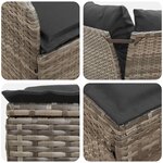 vidaXL Sofa de jardin avec accoudoirs et sofa d'angle 2 Pièce Rotin PE