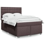 vidaXL Sommier à lattes de lit avec matelas Marron foncé 140x200 cm