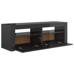 vidaXL Meuble TV avec lumières LED gris brillant 120x35x40 cm