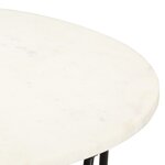 vidaXL Table basse Blanc 65x65x42 cm Pierre véritable texture marbre