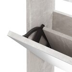 vidaXL Armoire à chaussures miroir 3 niveaux Gris béton 63x17x102 5 cm