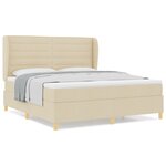 Lit à ressorts vidaXL avec matelas Crème 180x200 cm en tissu