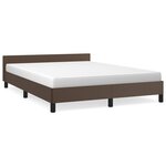 vidaXL Cadre de lit avec tête de lit Marron 140x190 cm Similicuir