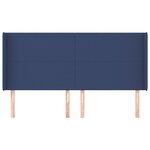 vidaXL Tête de lit avec oreilles Bleu 163x16x118/128 cm Tissu