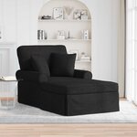 vidaXL Chaise lounge avec jupe Noir 91 x 157 x 91 cm tissu