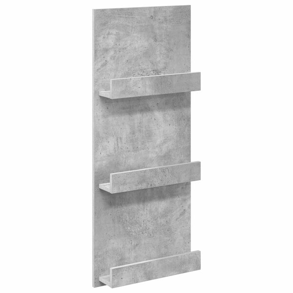 vidaXL Étagère à magazines avec étagère Gris béton 51 x 11 x 102 cm