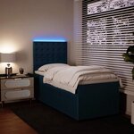 vidaXL Sommier à lattes de lit avec matelas bleu 90x200 cm velours