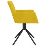 vidaXL Chaises pivotantes à manger lot de 2 Jaune Velours