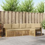 vidaXL Ensemble de canapés d'extérieur 5 Pièces Blanc et Beige