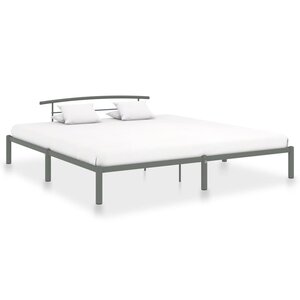 vidaXL Cadre de lit sans matelas gris métal 180x200 cm