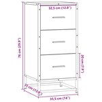vidaXL Buffet chêne sonoma 35 5x35x76 cm bois d'ingénierie et métal