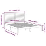 vidaXL Cadre de lit extra long sans matelas 140x210 cm bois massif