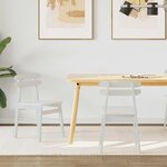 vidaXL Chaise de salle à manger 2 Pièces Blanc Bois de Caoutchouc Massif