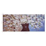 Vidaxl jeu de tableau sur toile fleurs en vase multicolore 150x60 cm