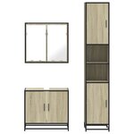 vidaXL Ensemble de meubles de salle de bain 3 Pièces chêne sonoma