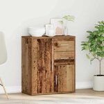 vidaXL Buffet avec tiroir Vieux bois 60 x 31 x 70 cm Bois d'ingénierie