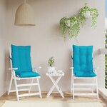 vidaXL Coussins de chaise à dossier haut lot de 2 turquoise
