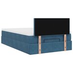 vidaXL Cadre de lit ottoman avec matelas bleu foncé 120x200 cm velours