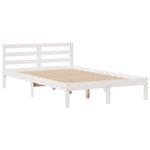 vidaXL Lit bibliothèque sans matelas blanc 135x190 cm bois pin massif
