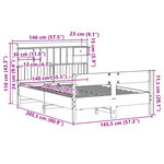 vidaXL Lit bibliothèque sans matelas 140x200 cm bois massif de pin