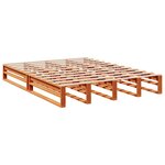 vidaXL Lit bibliothèque sans matelas cire marron 150x200 cm pin massif