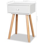 Vidaxl table de chevet 2 pièces bois de pin massif 40 x 30 x 61 cm blanc