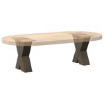 vidaXL Pieds de table basse en forme de X  2 pièces  acier naturel  30 x (30-31) cm