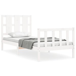 vidaXL Cadre de lit sans matelas blanc bois de pin massif