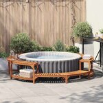 vidaXL Entourage de bain à remous Marron Ø275 cm Bois d'acacia massif