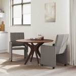vidaXL Chaises de Salle à Manger avec Roues 2 Pièces Taupe tissu