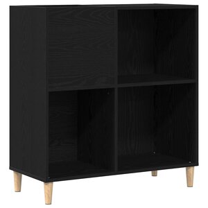 vidaXL Meuble à vinyles Chêne noir 84 5 x 38 x 89 cm Bois d'ingénierie