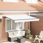 vidaXL Auvent Rétractable Blanc et anthracite