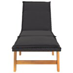 vidaXL Chaises longues et coussins lot de 2 Résine tressée et acacia