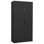Armoire de bureau avec 3 étagères réglables et casier design moderne 90 x 40 x 180 cm en acier anthracite 02_0046914
