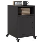 vidaXL Table de chevet noir 36x39x59 cm acier