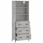 vidaXL Buffet haut Gris béton 69 5x34x180 cm Bois d'ingénierie