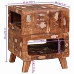 vidaXL Tables d'appoint Multicolore bois de récupération massif