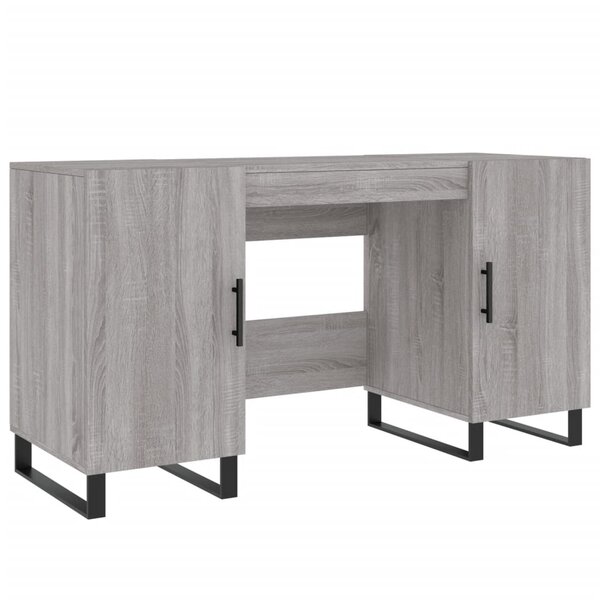 Bureau table poste de travail meuble d'ordinateur informatique étude sonoma 140 x 50 x 75 cm bois d'ingénierie gris 02_0023954