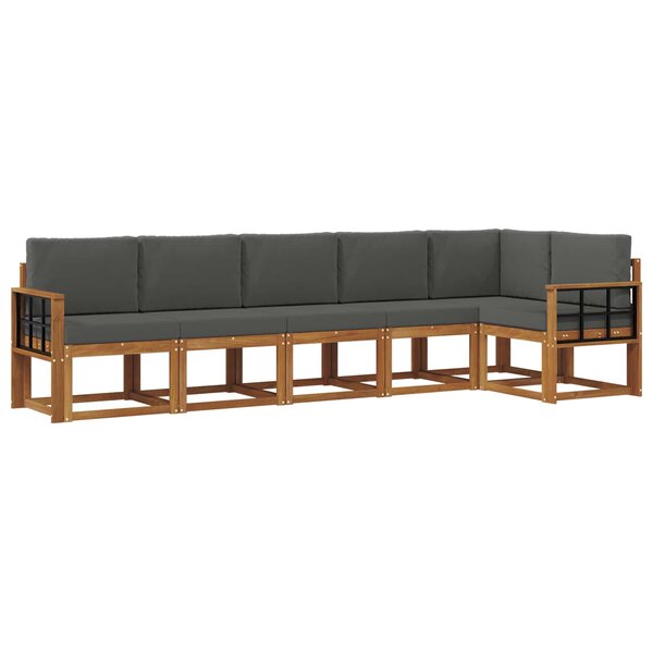 vidaXL Ensemble de canapés d'extérieur 6 pc Naturel et Anthracite