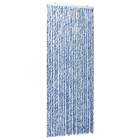vidaXL Moustiquaire Bleu blanc et argenté 90x220 cm Chenille