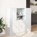 vidaXL Ensemble d'armoires de cuisine 3 Pièces blanc bois d'ingénierie